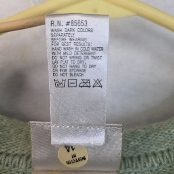 Koret Green Fair Isle Tree Design Angora Medium Sweater Vintage Deadstock - Picture 7 of 10